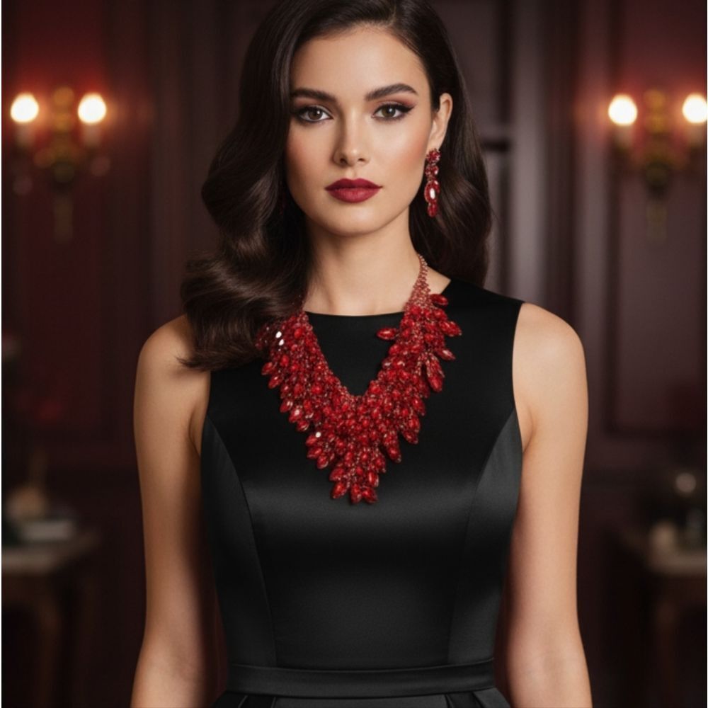 Nib red fire necklace